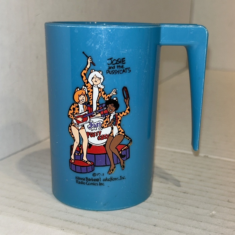 Vintage Josie and the Pussycats‎ Plastic Mug Cup 1971 Hanna Barbera Childrens